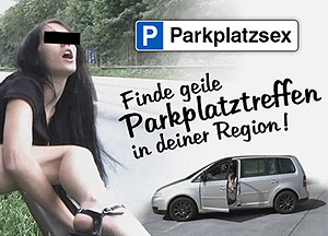 Fick Pause am Parkplatz an der Autobahn